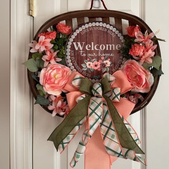 Tobacco basket floral wreath - Picture 1 of 2